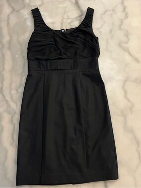 H&M Black Sleeveless Midi Dress with Bow Waist